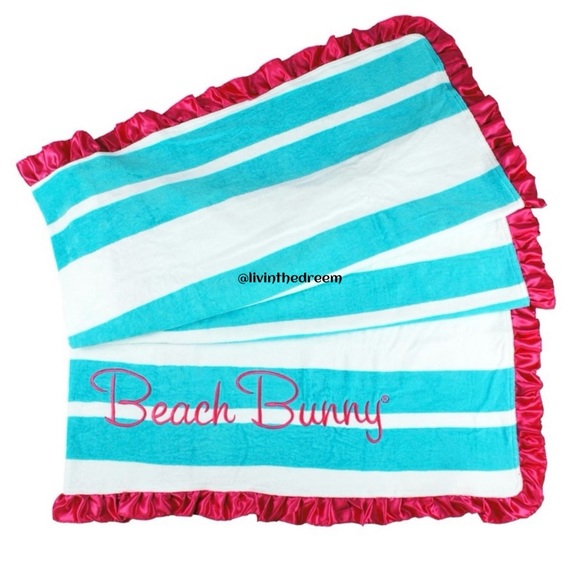 NWOT Beach Bunny Swimwear Cabana Stripe Towel - Picture 5 of 8